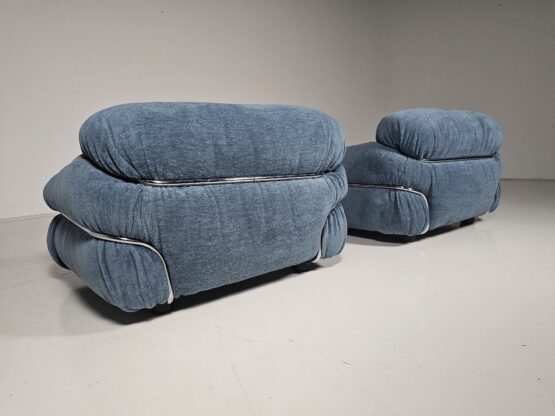 Pair of Sesann lounge chairs by Gianfranco Frattini for Cassina, 1970s - Image 4