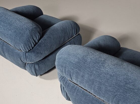 Pair of Sesann lounge chairs by Gianfranco Frattini for Cassina, 1970s - Image 6