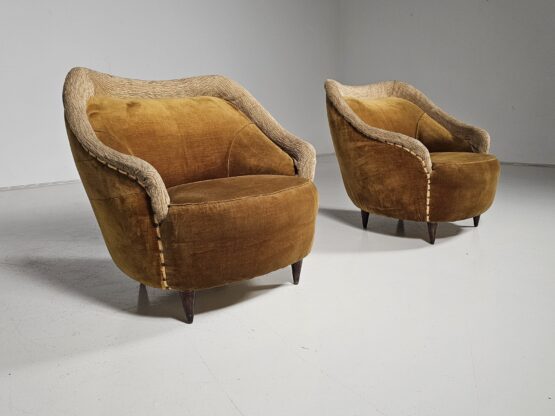 Gio Ponti style Italian Armchairs