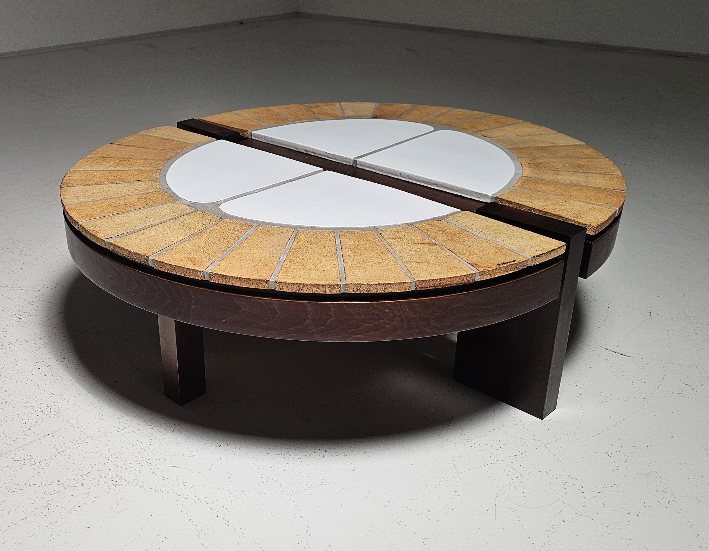 Eucalyptus coffee table, Roger Capron