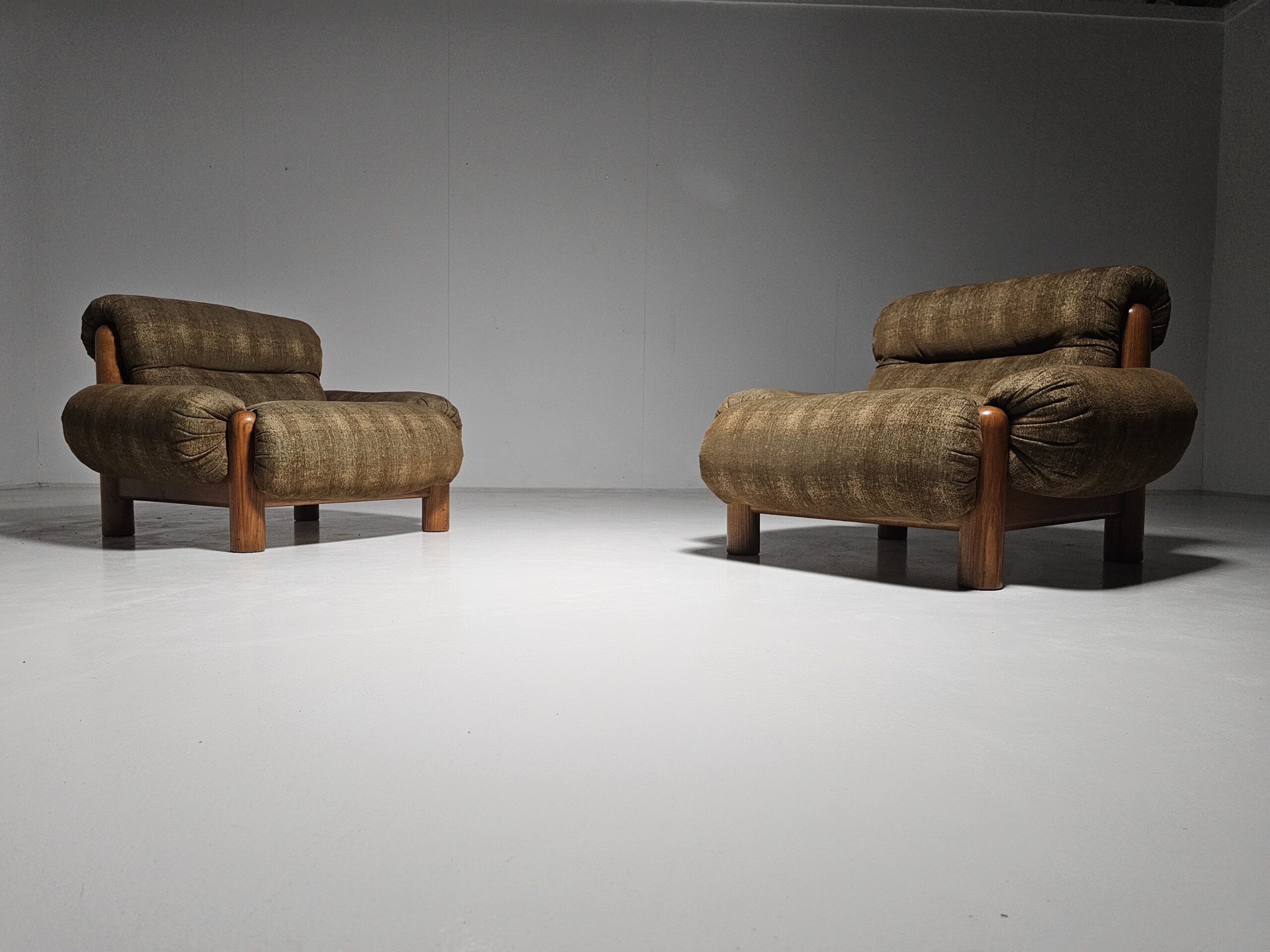 Vintage oak lounge chairs