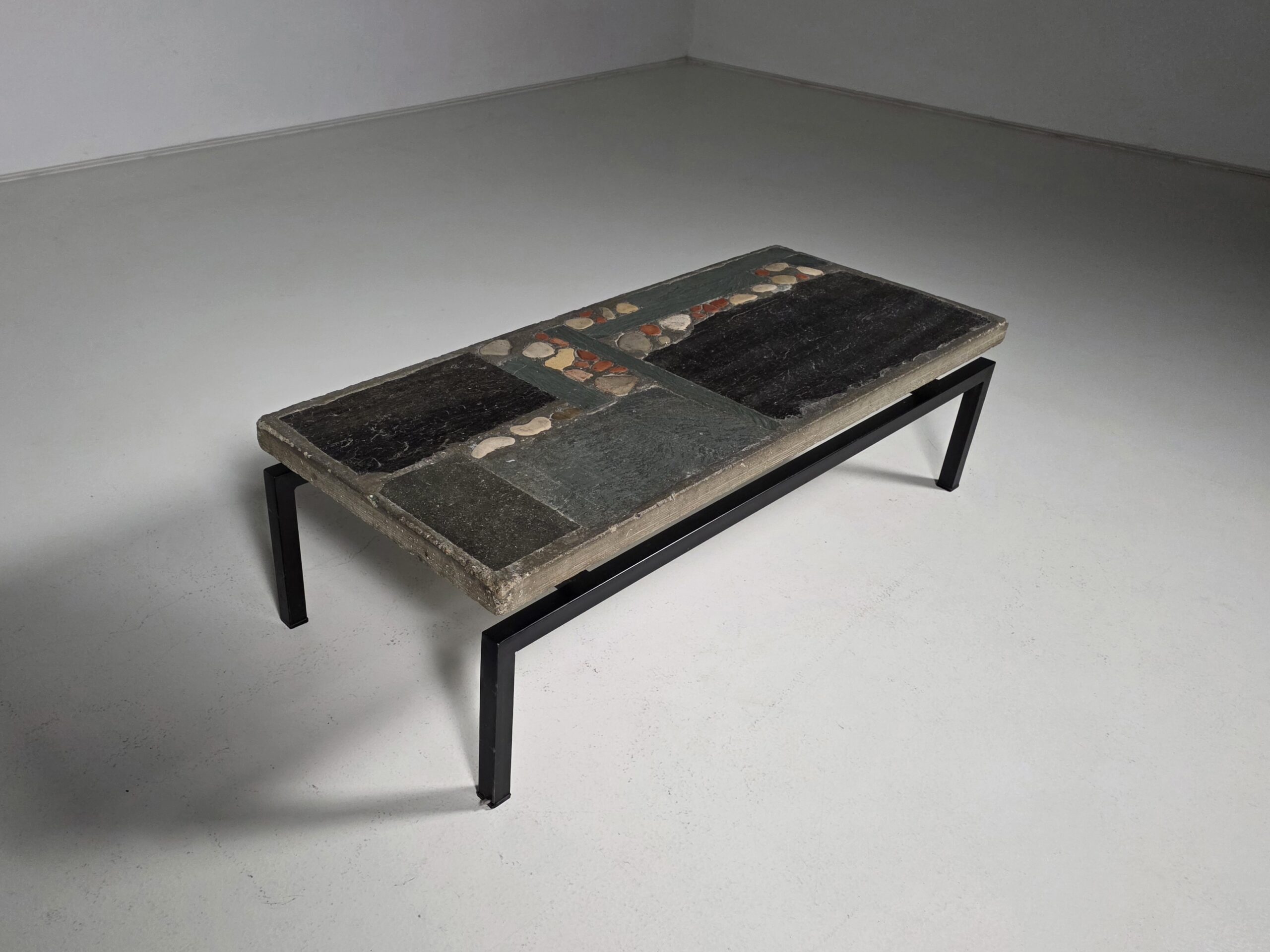 Paul Kingma slate stone mosaic coffee table