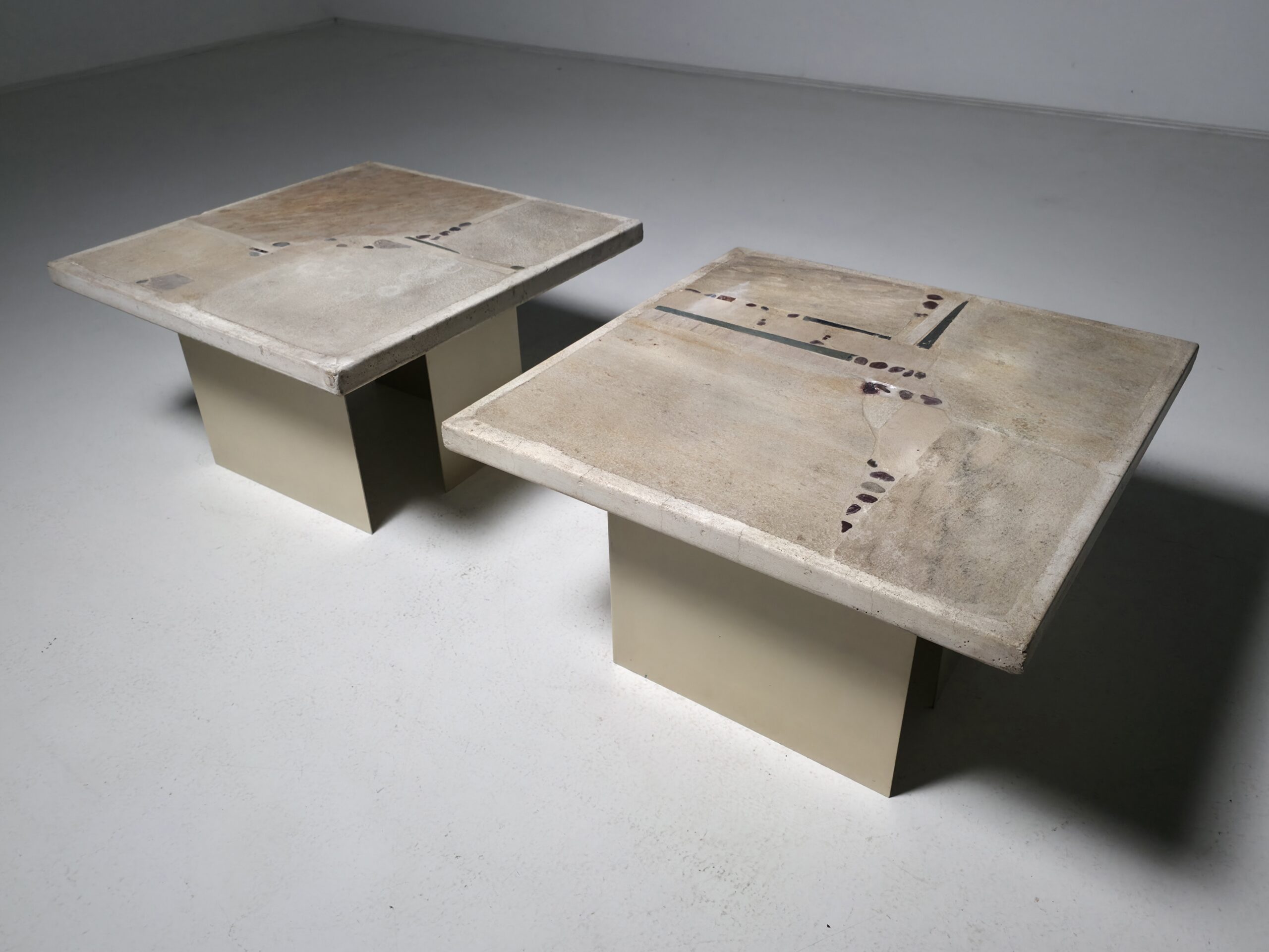 Paul Kingma cream, neutral stone mosaic coffee table