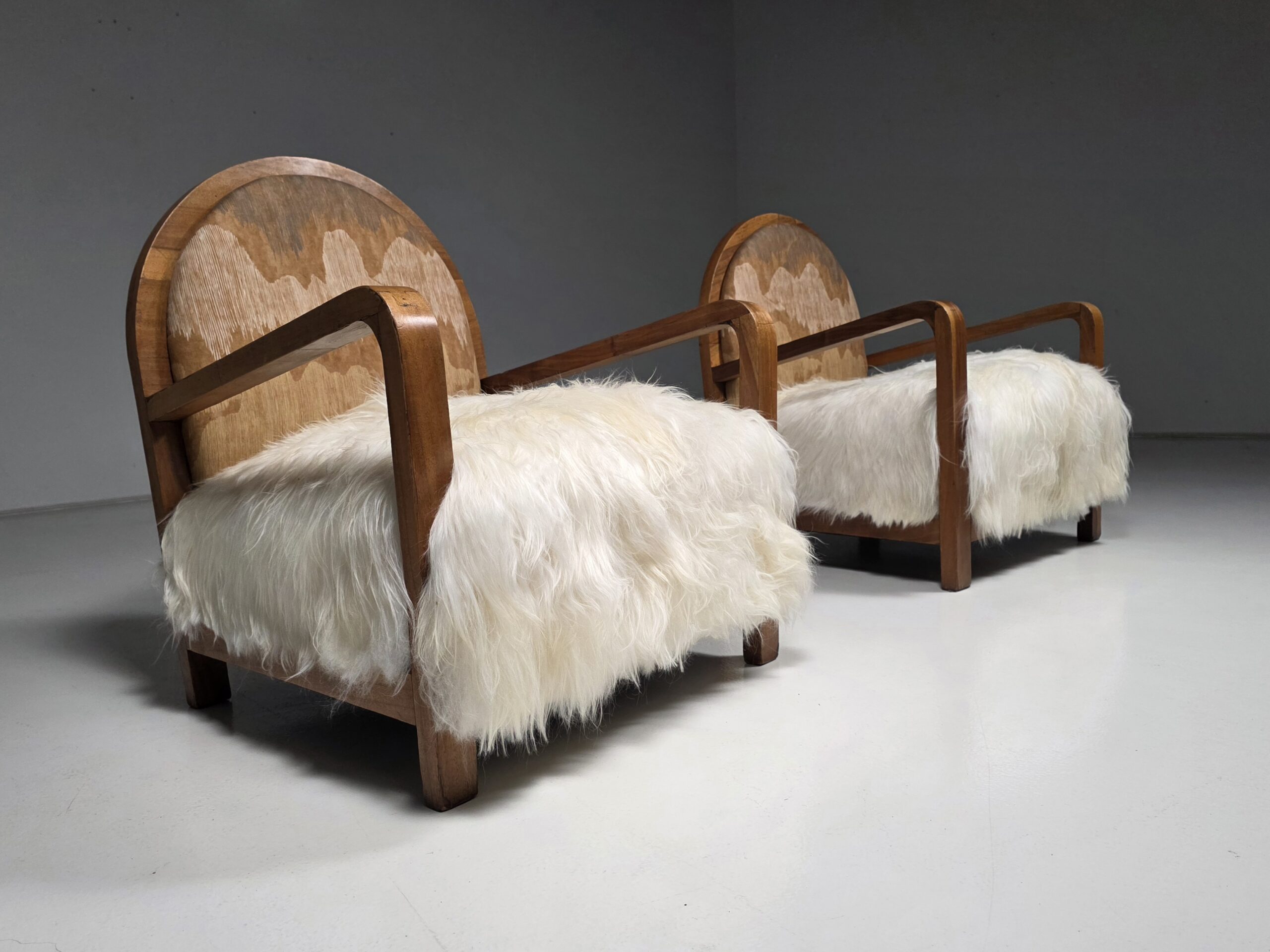 Art Deco Armchairs sheepskin