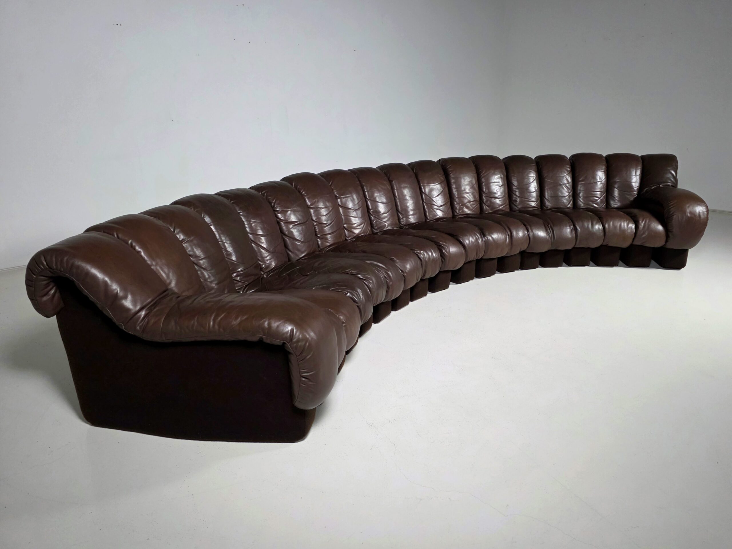 De Sede DS-600 Snake sofa in brown leather