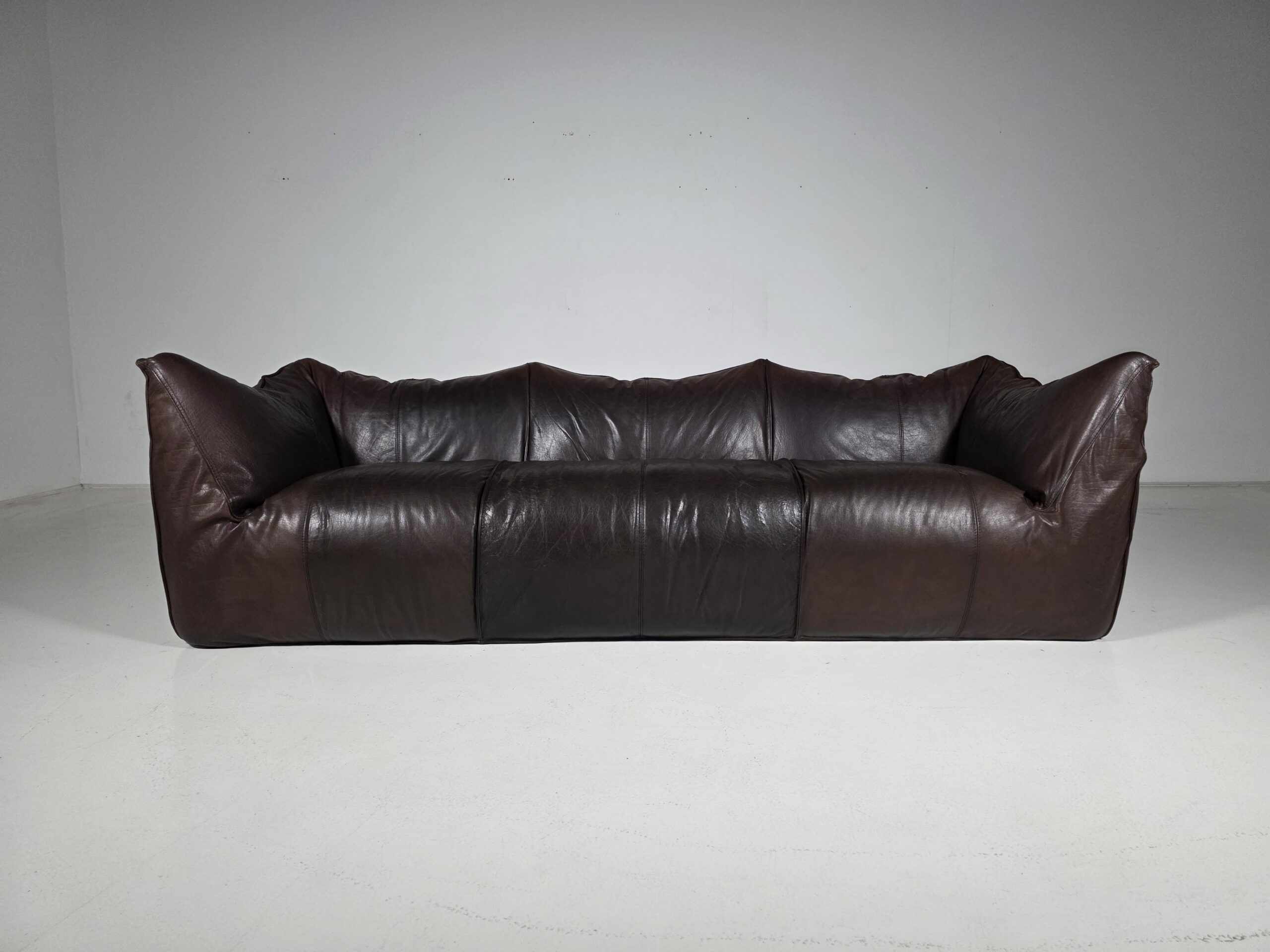 Le Bambole 3-seater sofa in original brown leather